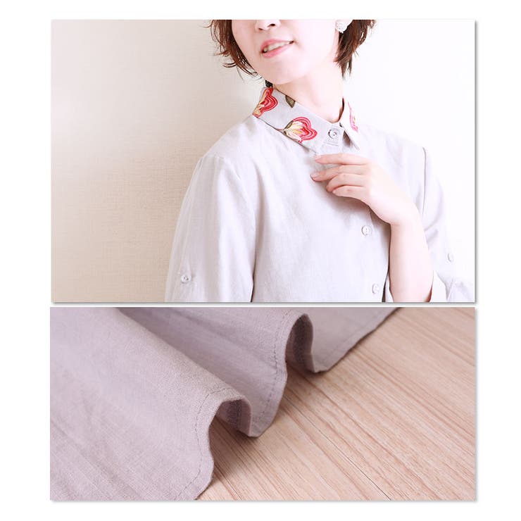 花柄チュニックシャツワンピース【3月6日8時販売新作】
