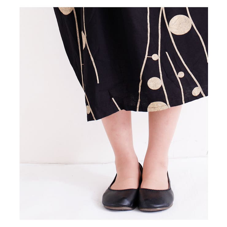 水玉とライン模様の半袖コクーンワンピース。ワンピース チュニック 刺繍柄 | Sawa a la mode | 詳細画像19 