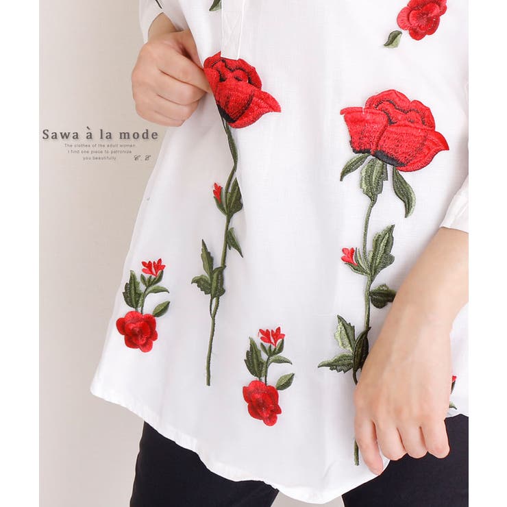 赤い薔薇の花刺繍の美しいシャツトップス バラ 花柄 品番 Slmw Sawa A La Mode サワアラモード のレディースファッション通販 Shoplist ショップリスト 赤い薔薇の花刺繍の美しいシャツトップス バラ 花柄 品番 Slmw Sawa A La Mode サワアラモード のレディースファッション通販 Shoplist ショップリスト