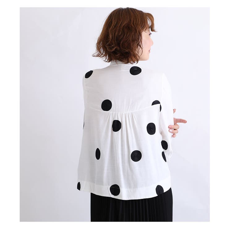 モノクロ水玉模様シャツ トップス シャツ[品番：SLMW0005441]｜Sawa a la mode（サワアラモード ）のレディース