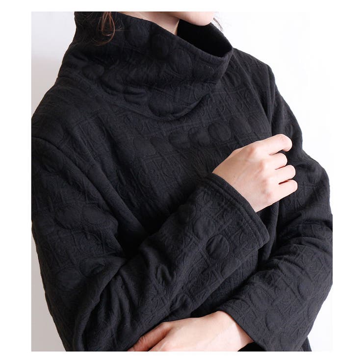 丸模様エンボス加工のハイネックトップス レディース ファッション | Sawa a la mode | 詳細画像3 