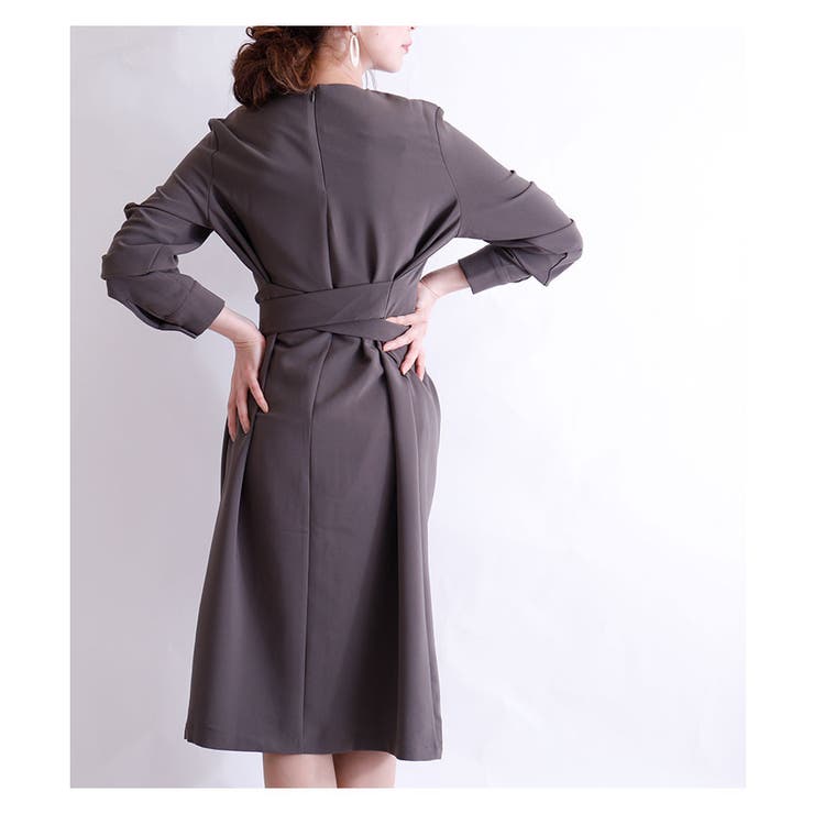 ウエストマークのaラインワンピース ベルト ニュアンスカラー 品番 Slmw Sawa A La Mode サワアラモード のレディースファッション通販 Shoplist ショップリスト
