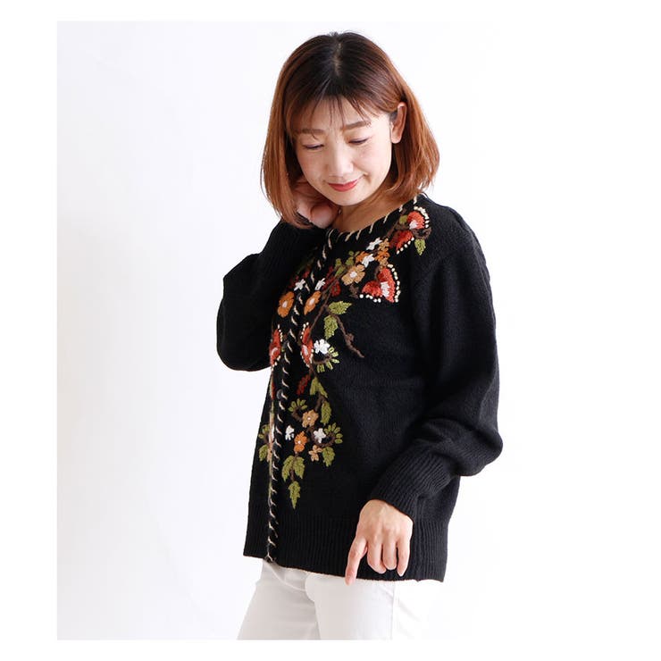 レトロ花刺繍のニットカーディガン レディース ファッション 品番 Slmw Sawa A La Mode サワアラモード のレディースファッション通販 Shoplist ショップリスト