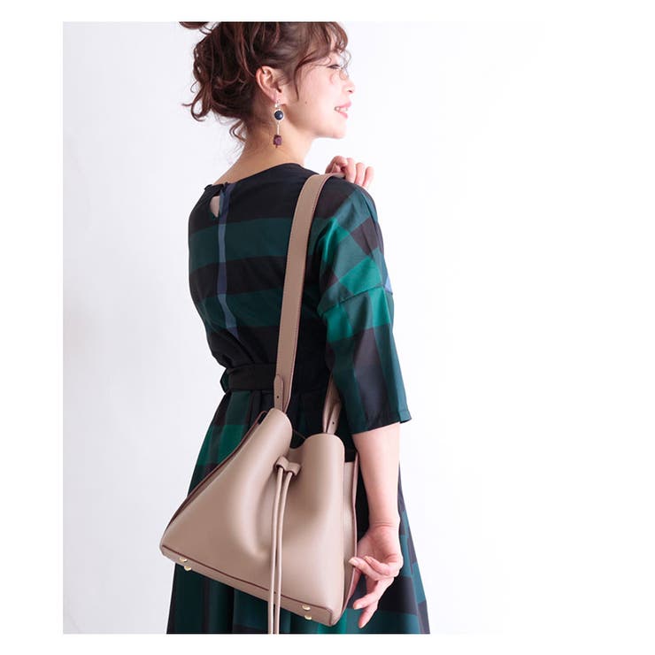 ウエストリボンのチェックワンピース【3月9日8時販売新作】