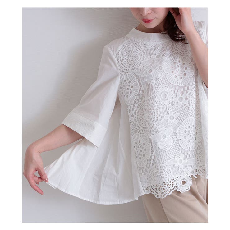 ふんわりaラインの花レーストップス レディース ファッション 品番 Slmw Sawa A La Mode サワアラモード のレディースファッション通販 Shoplist ショップリスト