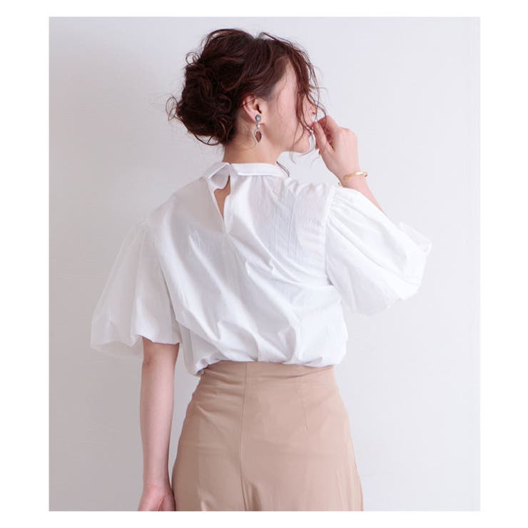 ビジュー襟のぽわん袖リボンブラウス シャツ 半袖 品番 Slmw Sawa A La Mode サワアラモード のレディースファッション通販 Shoplist ショップリスト