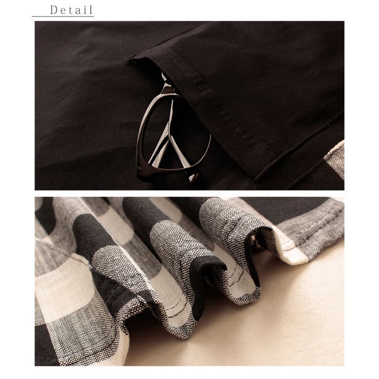 ブロックチェック模様の切り替えワンピース レディース ファッション | Sawa a la mode | 詳細画像15 