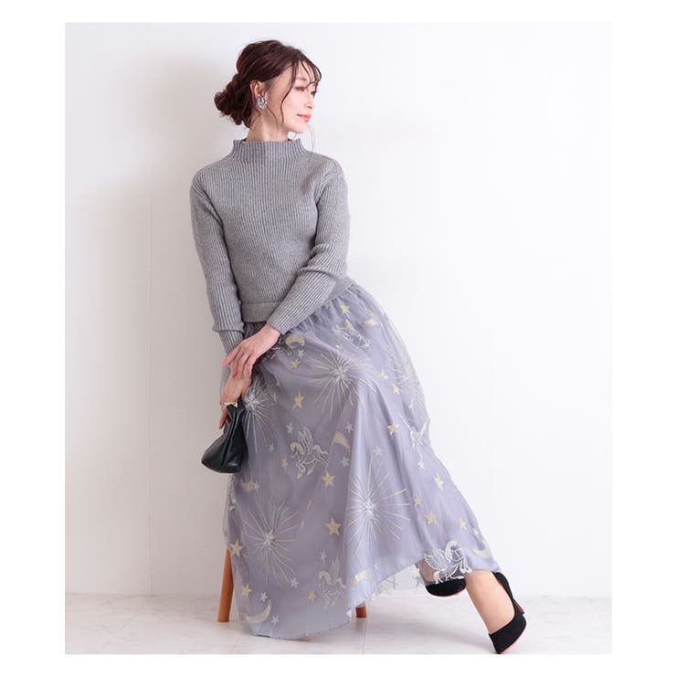 星空柄刺繍のチュールドッキングニットワンピース 長袖 グレー 品番 Slmw Sawa A La Mode サワアラモード のレディースファッション通販 Shoplist ショップリスト 星空柄刺繍のチュールドッキングニットワンピース 長袖 グレー 品番 Slmw Sawa A La Mode サワアラモード のレディースファッション通販 Shoplist ショップリスト