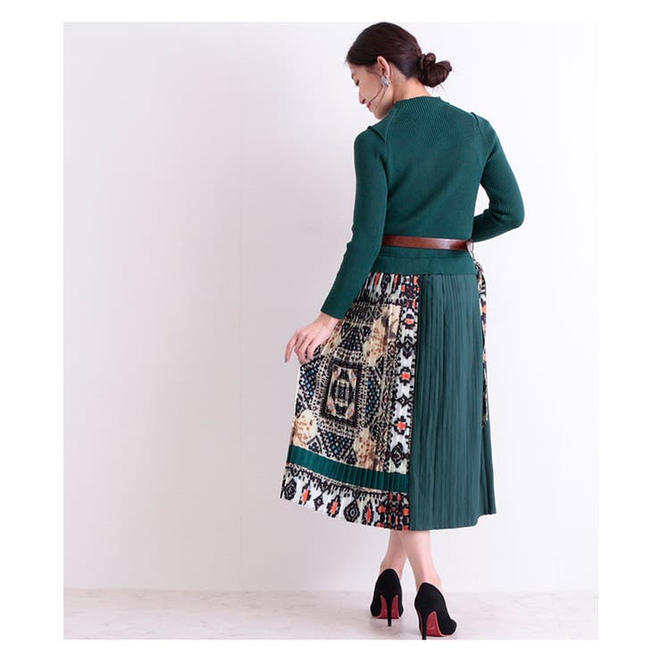 スカーフベルト付きドッキングワンピース レディース ファッション 品番 Slmw Sawa A La Mode サワアラモード のレディースファッション通販 Shoplist ショップリスト