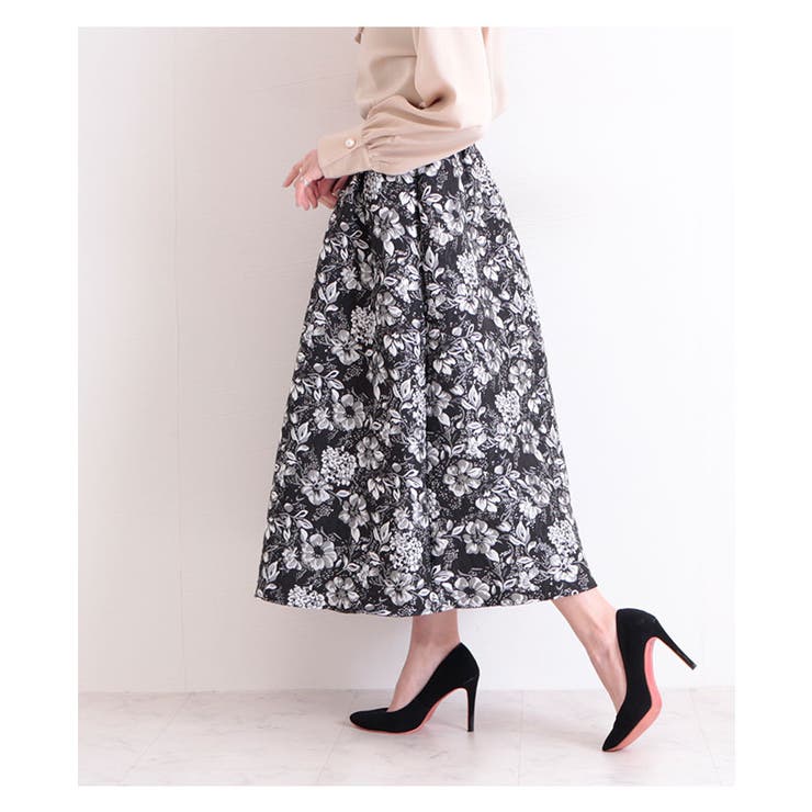 モノトーンの花柄ジャガードフレアスカート レディース ファッション 品番 Slmw Sawa A La Mode サワアラモード のレディースファッション通販 Shoplist ショップリスト