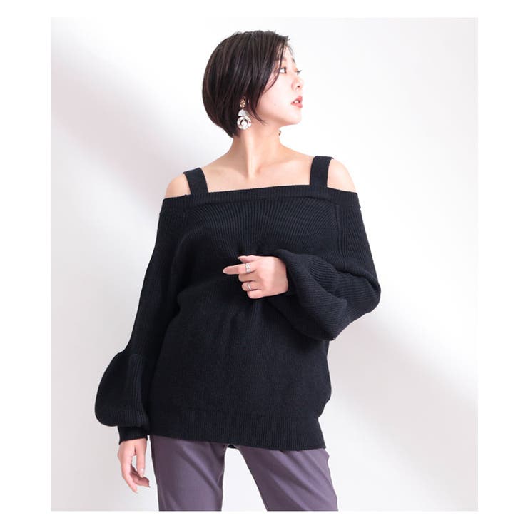 バルーン袖のオフショルダーニットトップス レディース ファッション 品番 Slmw Sawa A La Mode サワアラモード の レディースファッション通販 Shoplist ショップリスト