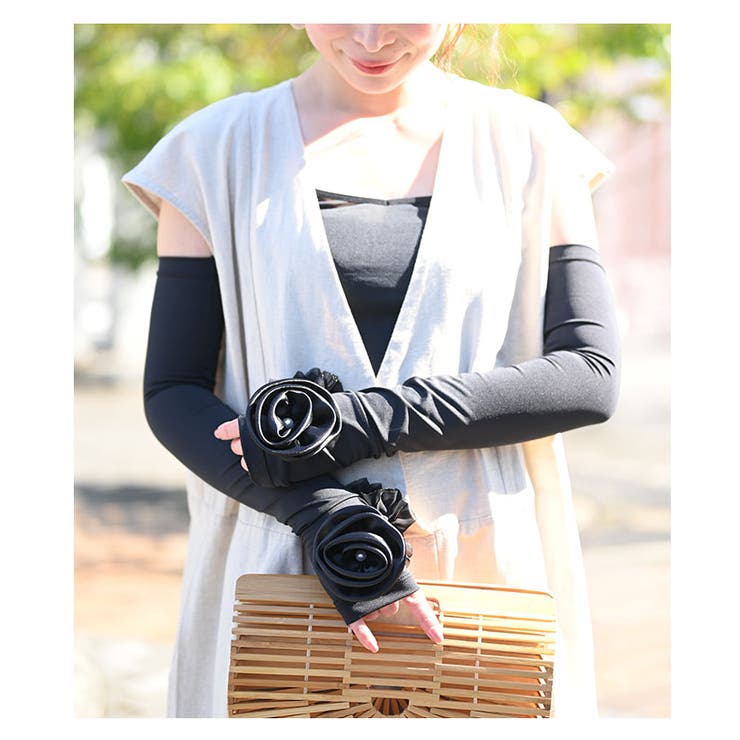 華やかバラの花モチーフのUV対策アームカバー レディース ファッション | Sawa a la mode | 詳細画像29 