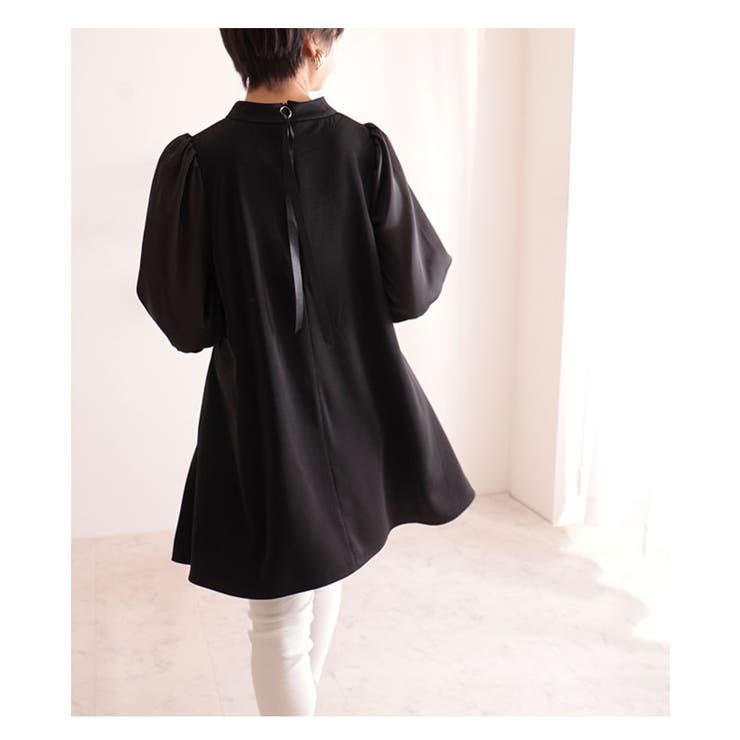 モード感溢れるブラックのパフスリーブチュニック レディース ファッション | Sawa a la mode | 詳細画像16 