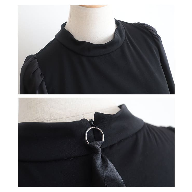 モード感溢れるブラックのパフスリーブチュニック レディース ファッション | Sawa a la mode | 詳細画像24 
