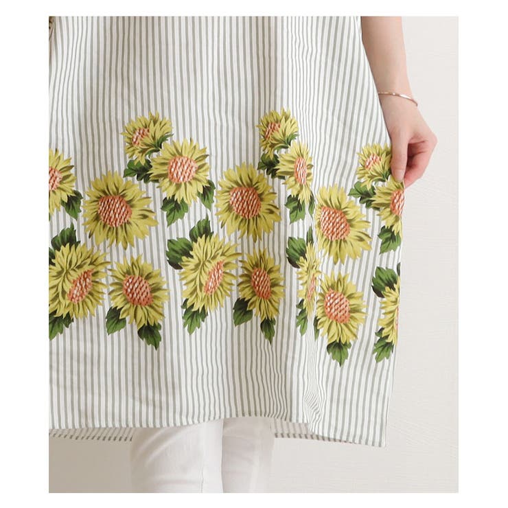 ひまわりとストライプの大人ワンピース レディース ファッション 品番 Slmw Sawa A La Mode サワアラモード のレディースファッション通販 Shoplist ショップリスト