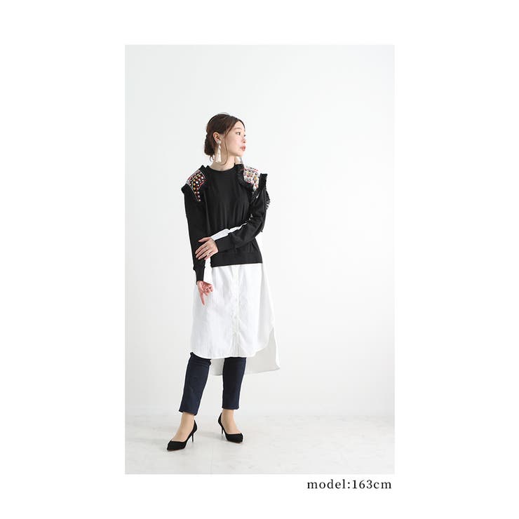 異素材ドッキングの北欧風デザインチュニック レディース ファッション 品番 Slmw Sawa A La Mode サワアラモード のレディースファッション通販 Shoplist ショップリスト