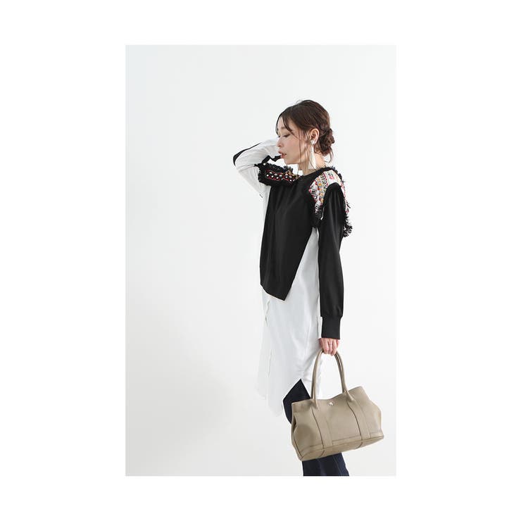 異素材ドッキングの北欧風デザインチュニック レディース ファッション 品番 Slmw Sawa A La Mode サワアラモード のレディースファッション通販 Shoplist ショップリスト