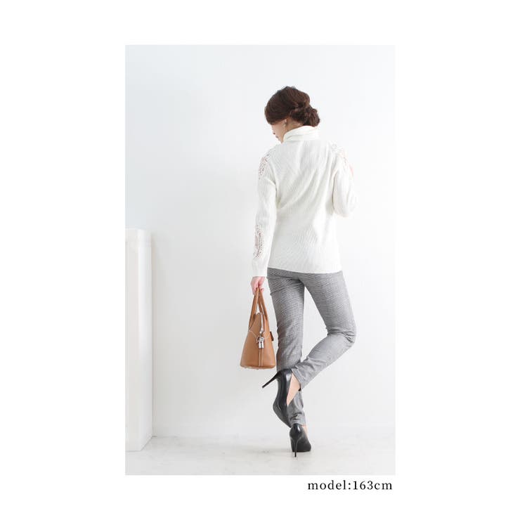 グレンチェック柄美脚ストレッチパンツ【11月24日20時販売新作】