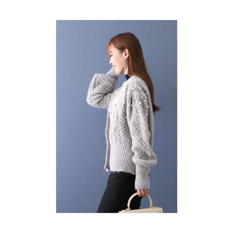 煌くパールとビジューのふわふわニットカーディガン レディース ファッション 品番 Slmw Sawa A La Mode サワアラモード のレディースファッション通販 Shoplist ショップリスト