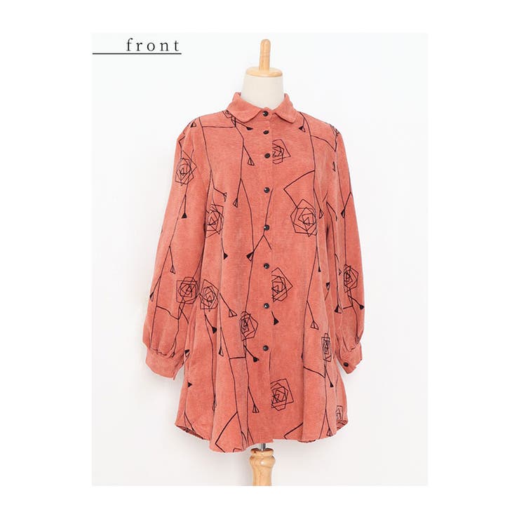 幾何学なお花模様のコーデュロイシャツ レディース ファッション | Sawa a la mode | 詳細画像29 