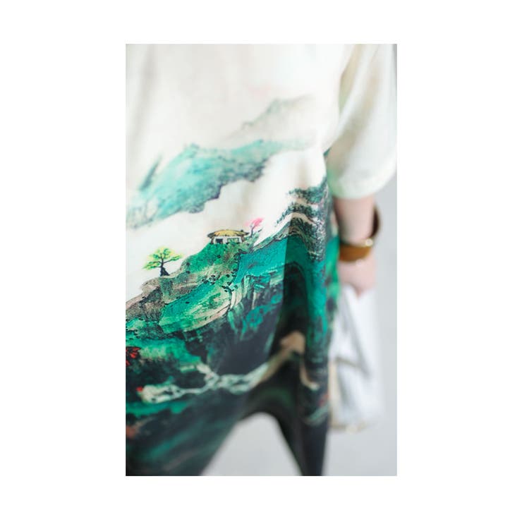 水彩の風景画が美しいチャイナ風フレアチュニック レディース ファッション[品番：SLMW0008146]｜Sawa a la mode（サワアラモード  ）のレディースファッション通販｜SHOPLIST（ショップリスト）