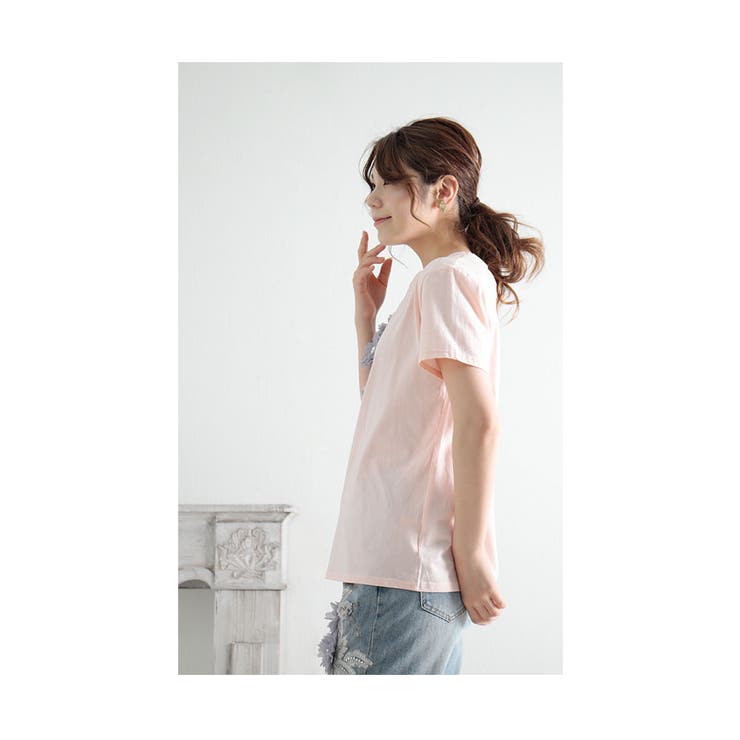 パール煌くお花モチーフのTシャツ＆デニムのセットアップ レディース ファッション[品番：SLMW0008333]｜Sawa a la  mode（サワアラモード ）のレディースファッション通販｜SHOPLIST（ショップリスト）