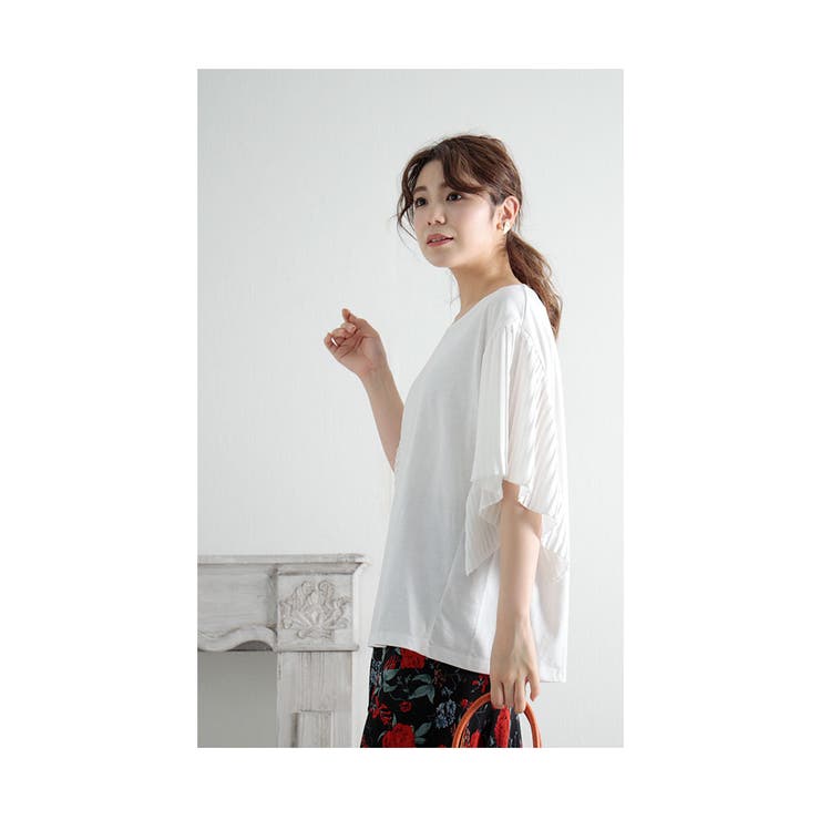 ひんやり涼しい袖プリーツ接触冷感カットソー【6月1日20時販売新作】