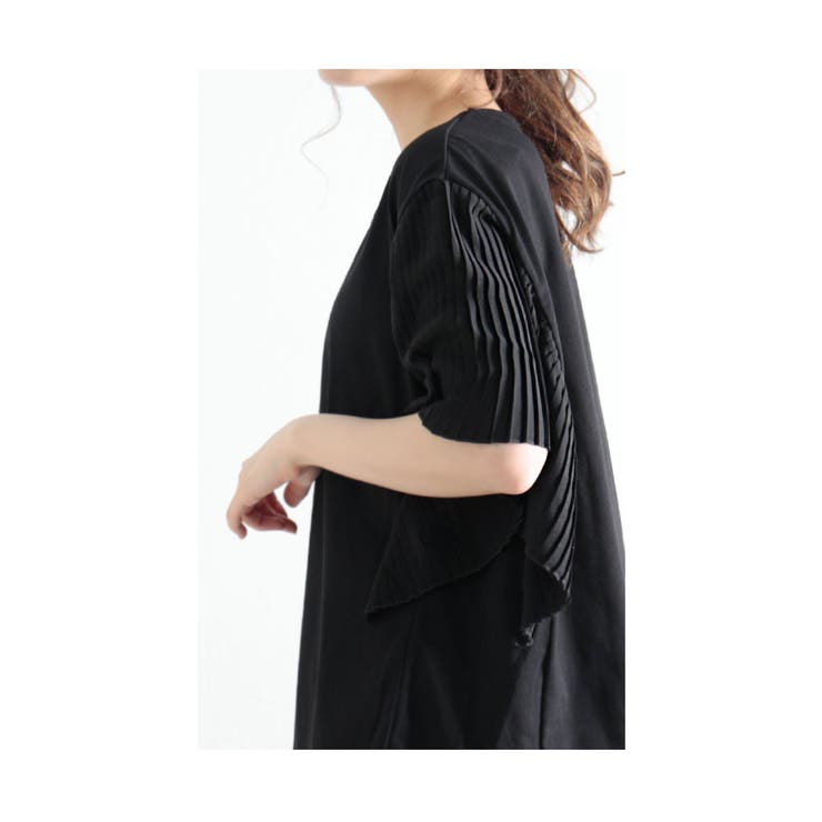 ひんやり涼しい袖プリーツ接触冷感カットソー【6月1日20時販売新作】