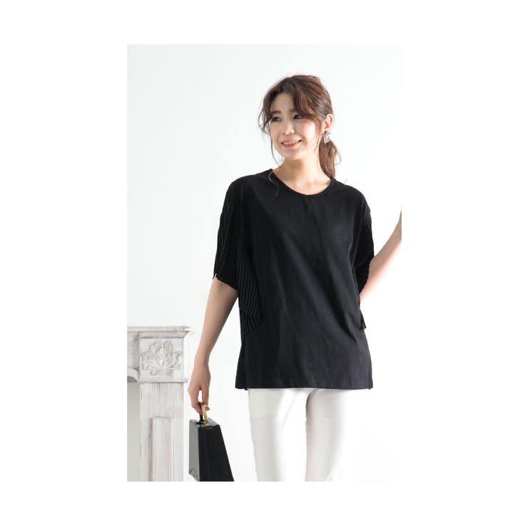 ひんやり涼しい袖プリーツ接触冷感カットソー【6月1日20時販売新作】
