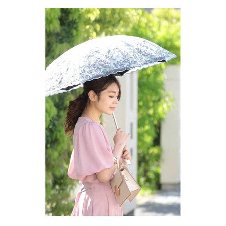 エレガントな花咲き誇る晴雨兼用折りたたみ日傘 レディース エレガントな花咲き誇る晴雨兼用折りたたみ日傘 レディース