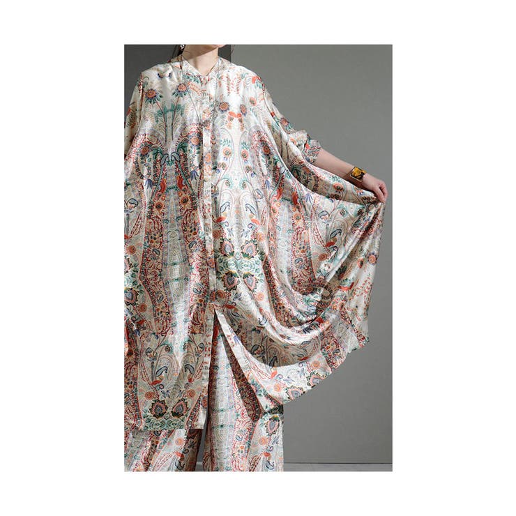 バルーンシルエットのエスニックセットアップ ベージュ ペイズリー | Sawa a la mode | 詳細画像16 