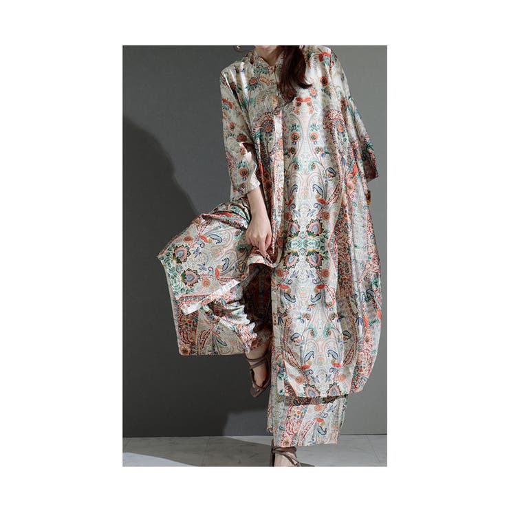 バルーンシルエットのエスニックセットアップ ベージュ ペイズリー | Sawa a la mode | 詳細画像19 