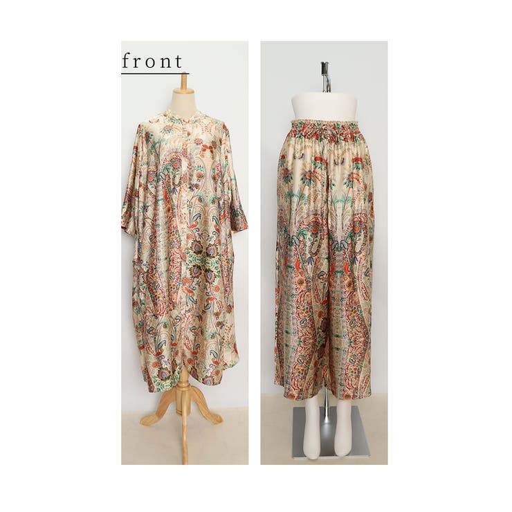 バルーンシルエットのエスニックセットアップ ベージュ ペイズリー | Sawa a la mode | 詳細画像20 