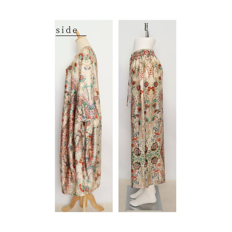 バルーンシルエットのエスニックセットアップ ベージュ ペイズリー | Sawa a la mode | 詳細画像21 