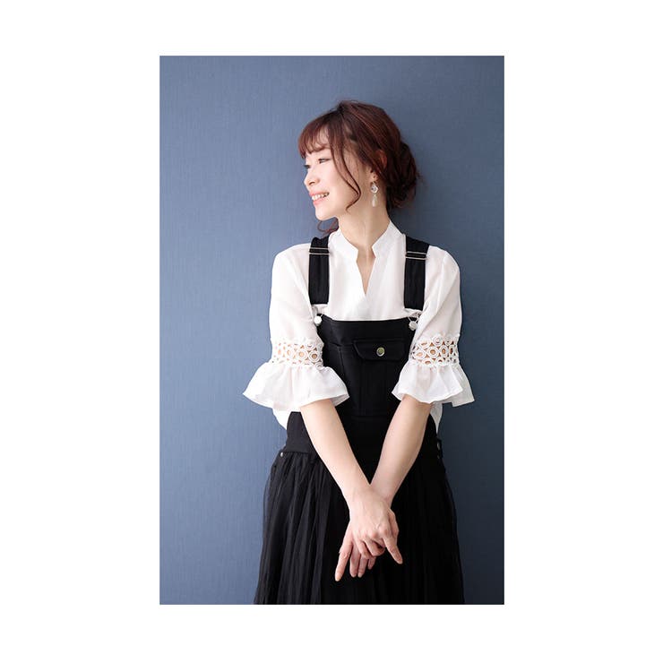 丸レースのフレアスリーブチュニック【7月6日20時販売新作】