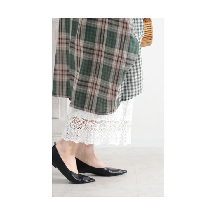 ワンピの下に穿く花刺繍レースワイドパンツ【7月16日20時販売新作】