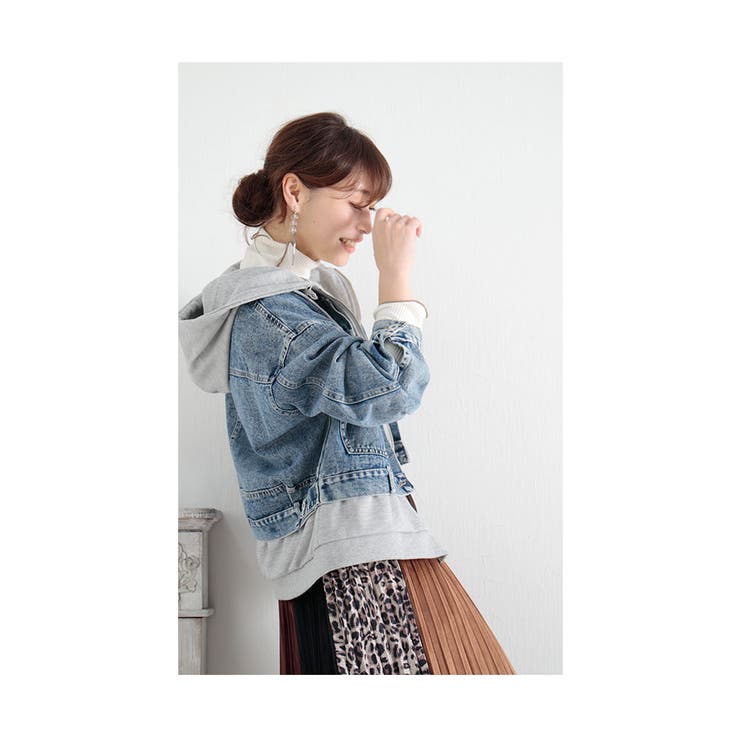 フェイクレイヤードデニムジャケット【9月7日20時販売新作】