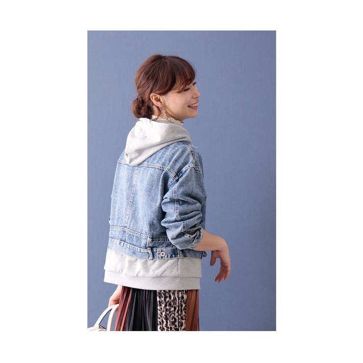 フェイクレイヤードデニムジャケット【9月7日20時販売新作】