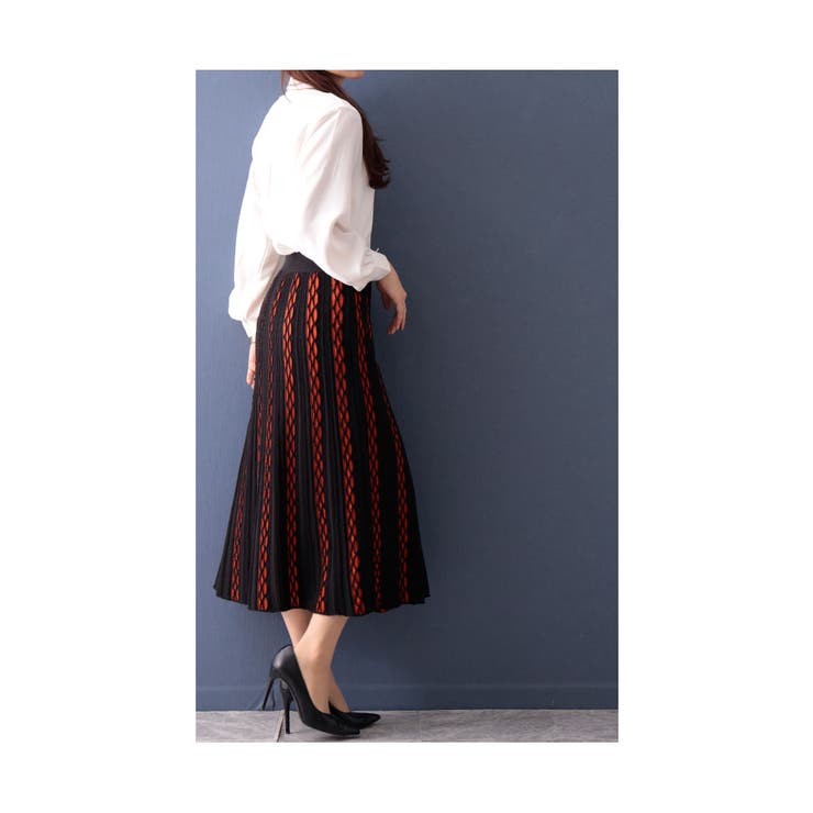 日本製透かし編みニットスカート レディース ミモレ[品番：SLMW0008730  