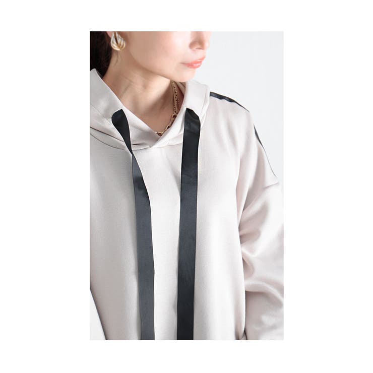 ラインリボンボンディングパーカー レディース ファッション | Sawa a la mode | 詳細画像4 