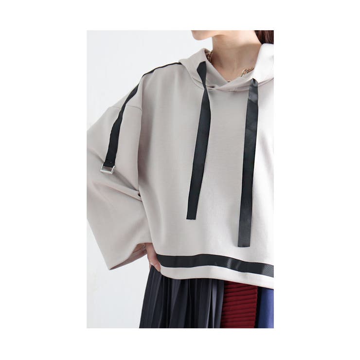 ラインリボンボンディングパーカー レディース ファッション | Sawa a la mode | 詳細画像17 