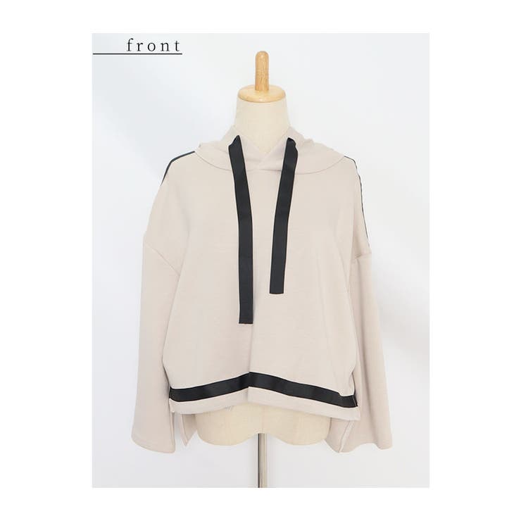 ラインリボンボンディングパーカー レディース ファッション | Sawa a la mode | 詳細画像21 