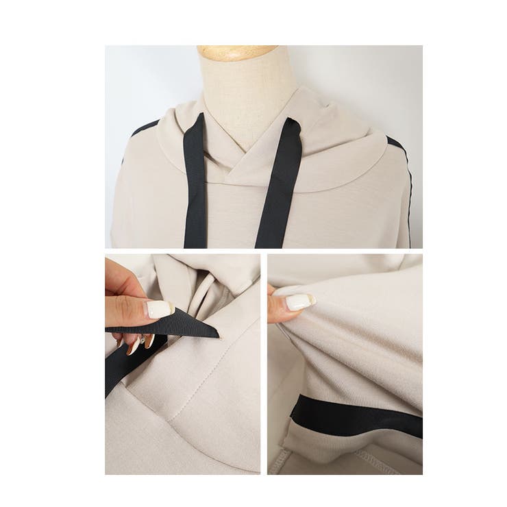 ラインリボンボンディングパーカー レディース ファッション | Sawa a la mode | 詳細画像23 