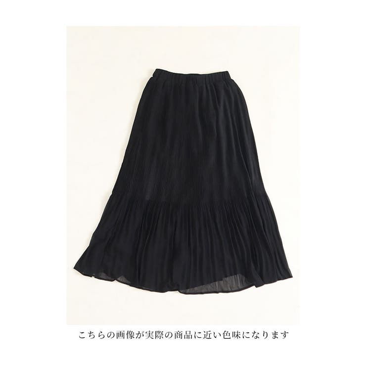 裏フリースの暖かシフォンプリーツスカート【11月16日20時販売新作】