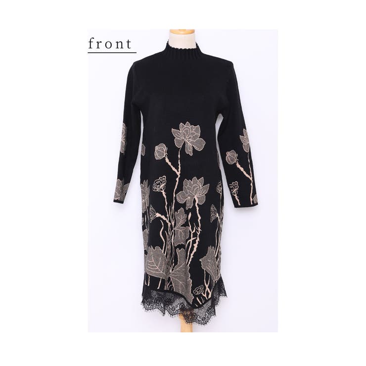 草花立ち昇るレース付きニットワンピース レディース 長袖 | Sawa a la mode | 詳細画像21 