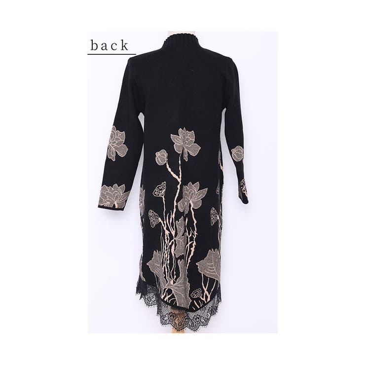 草花立ち昇るレース付きニットワンピース レディース 長袖 | Sawa a la mode | 詳細画像23 