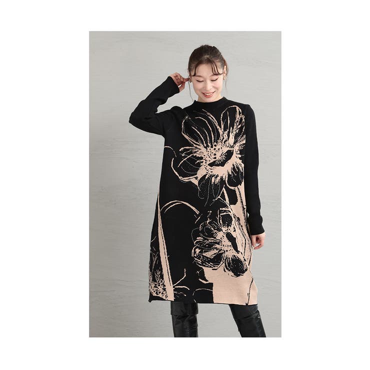 煌めくラメの花咲き誇るニットワンピース レディース ファッション | Sawa a la mode | 詳細画像12 