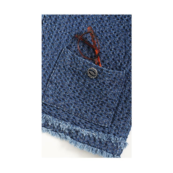 エンボス加工ノーカラージャケット【3月4日20時販売新作】