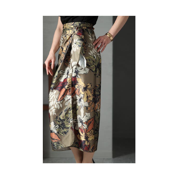 女っぽいボタニカルラップスカート【3月20日20時販売新作】