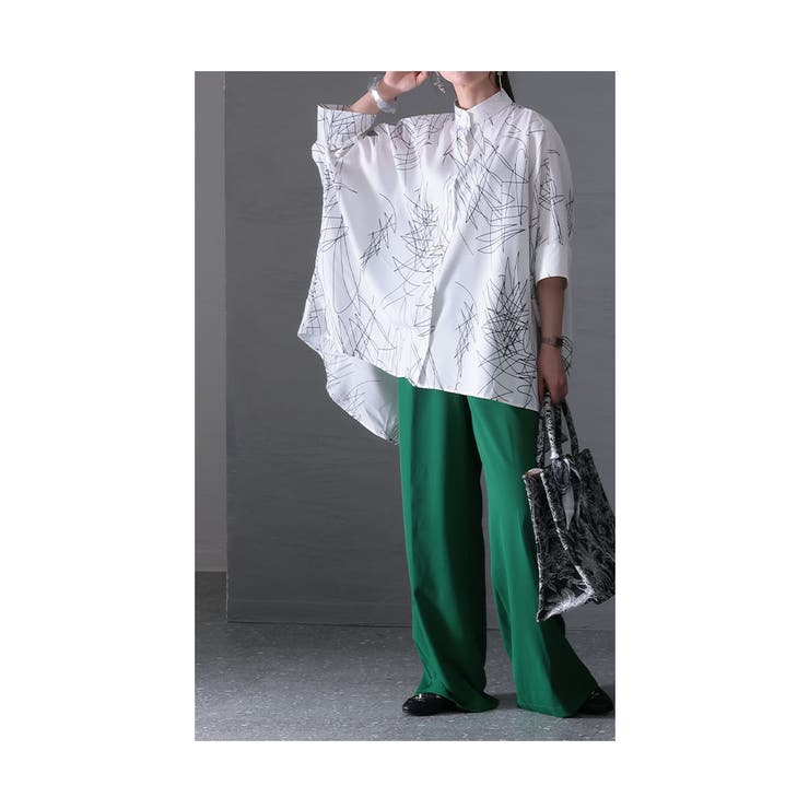 アートな幾何学ラインのオーバーサイズシャツ レディース ファッション[品番：SLMW0009405]｜Sawa a la mode（サワアラモード  ）のレディースファッション通販｜SHOPLIST（ショップリスト）